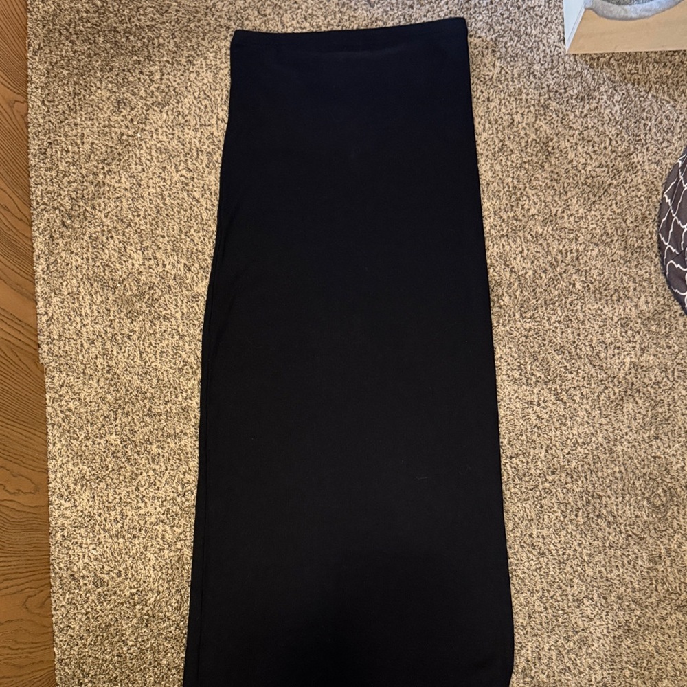 Black Strapless Midi Dress